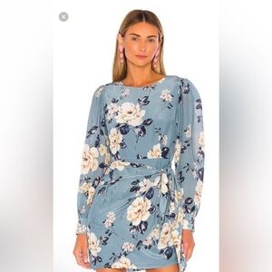 Yumi Kim Blue Floral Dress silk blend EUC like new 14 PtP
